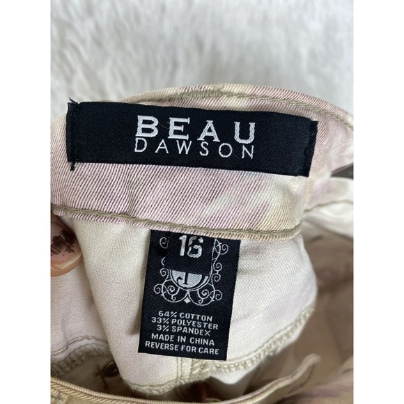 Beau Dawson Stretch Floral Jeans Womens Size 16 Cream Skinny FIT NWT - Picture 9 of 9
